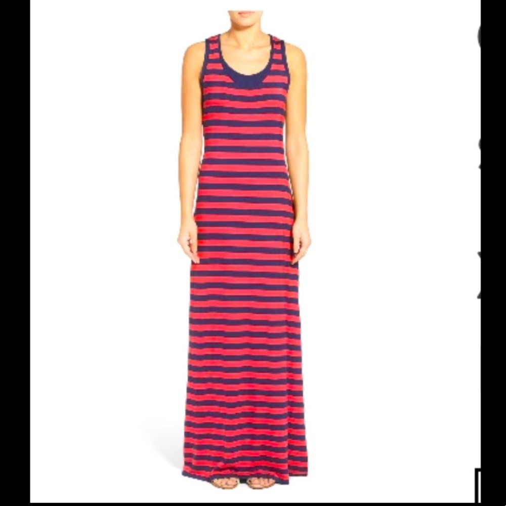 Caslon Sleeveless Stripe Knit Tank Maxi Dress. XS.
